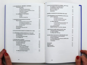 Table des matières du livre Bévilard dans l'Histoire. Hiérarchisation des informations.