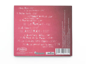Quatrième de couverture de l'album Amstram de Phanee de Pool. Tous les titres des pistes et les logo partenaires.