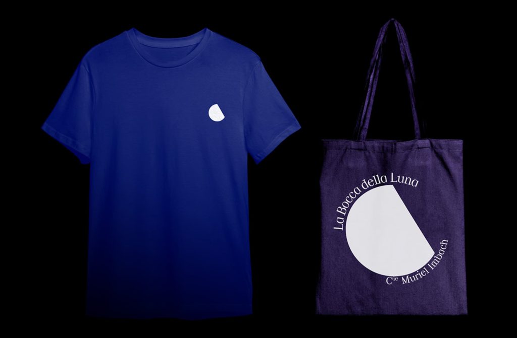 Design de T-shirt et totebag pour la compagnie de théâtre La Bocca della Luna