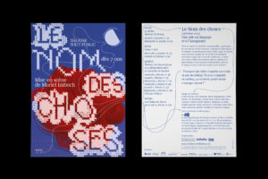 Le Nom des Choses - Muriel Imbach - LA Bocca della Luna - affiche F4 sérigraphie par Duo d'Art et flyer