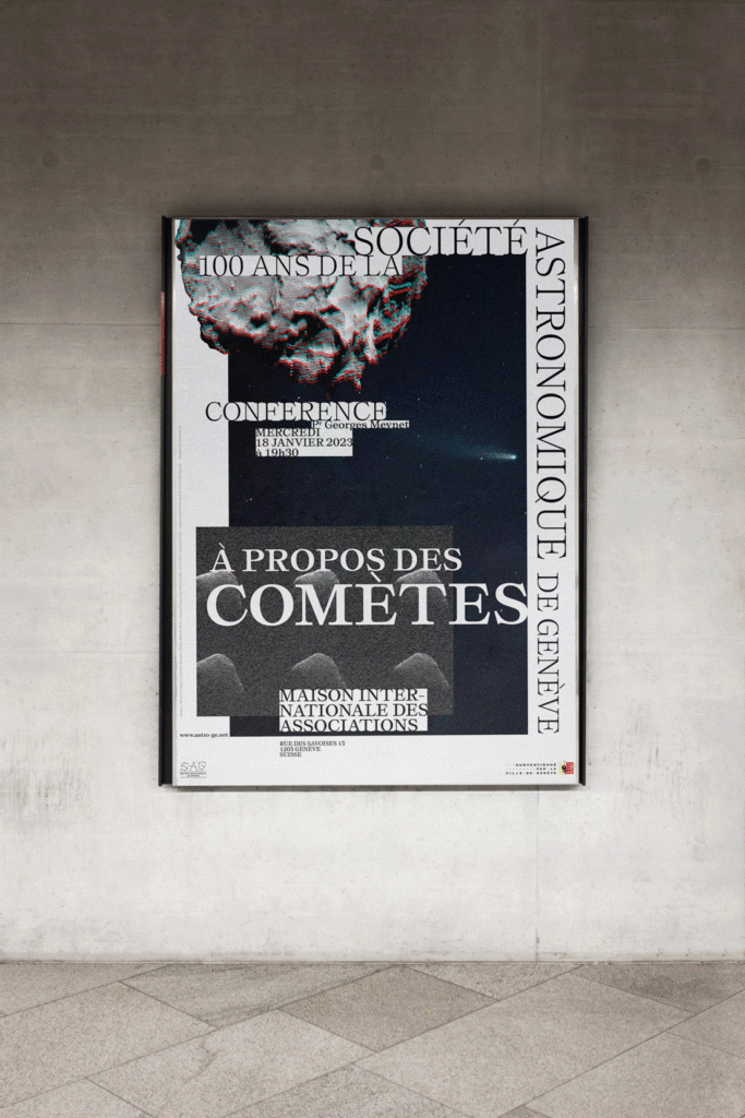Diaporama des affiches réalisées pour les conférences des célébrations du centenaire de la Société Astronomique de Genève